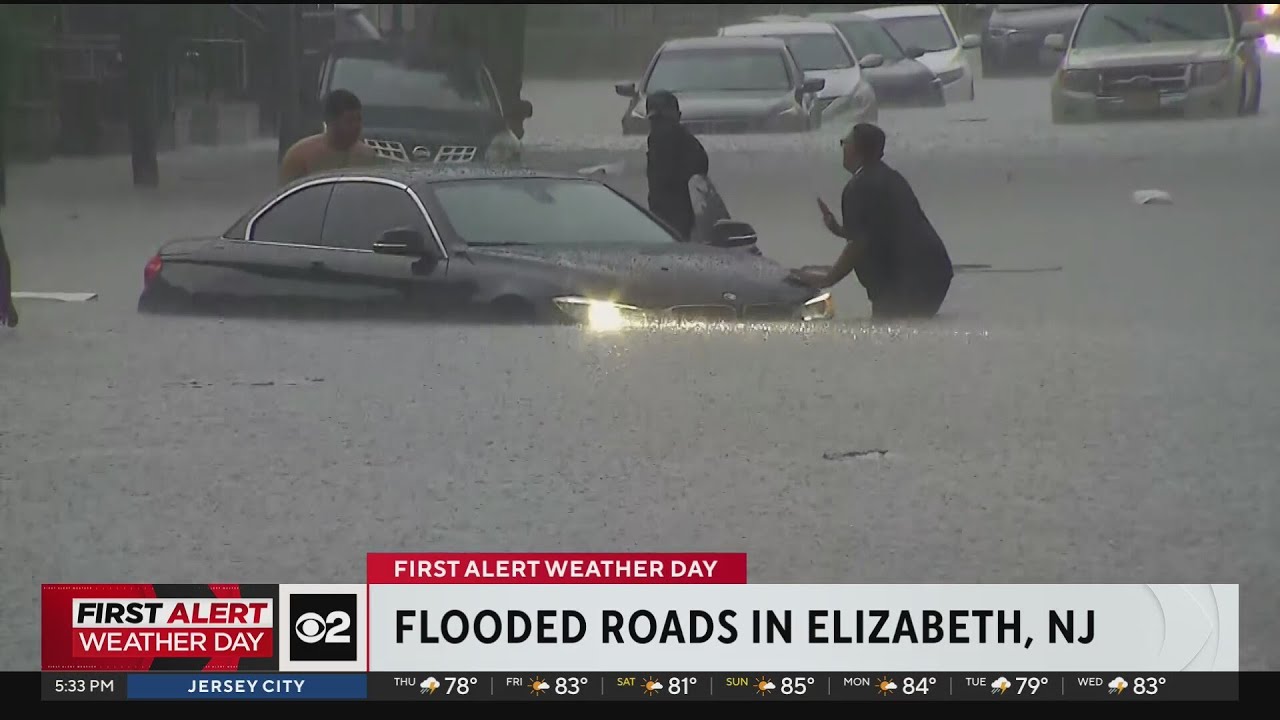 Flash flooding swamps part of Elizabeth, N.J.