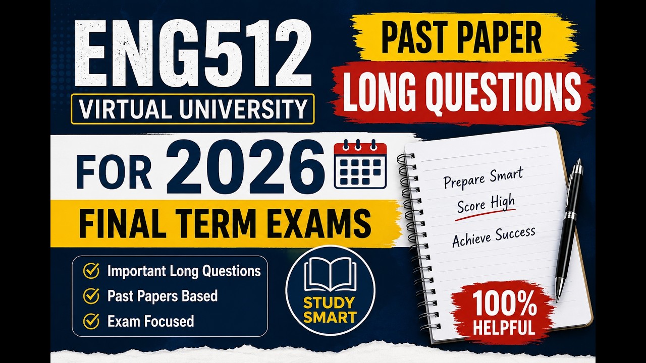 eng512 vu past paper long question for 2026 final term exams #virtual