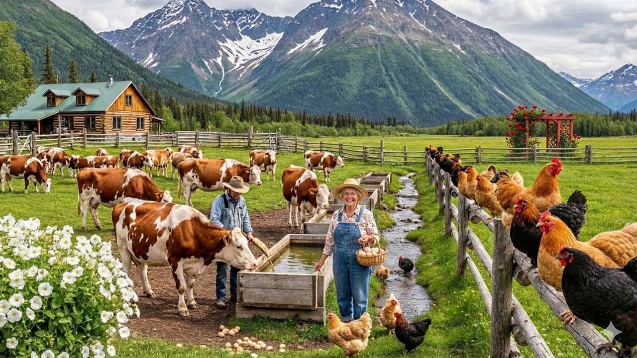 Fruit And Vegetable Harvesting In Fields And Farms, Poultry And Livestock Farming - Relaxing Farm