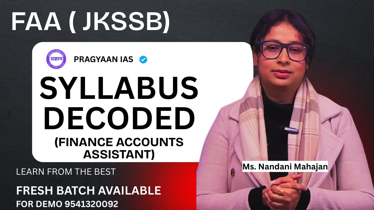 📘 JKSSB Finance Accounts Assistant (FAA) – SYLLABUS DECODED | J&K #jkssb #faa
