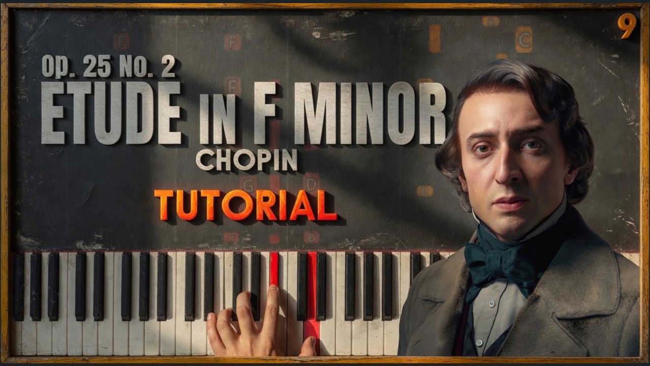 ETUDE op. 25 no. 2 in F minor by Chopin | Piano Tutorial (Part 1) Slow, Detailed