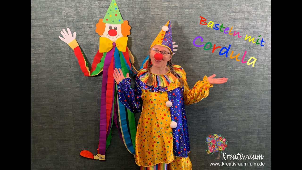 Clown basteln - Faschingsdekoration - Basteln mit Cordula