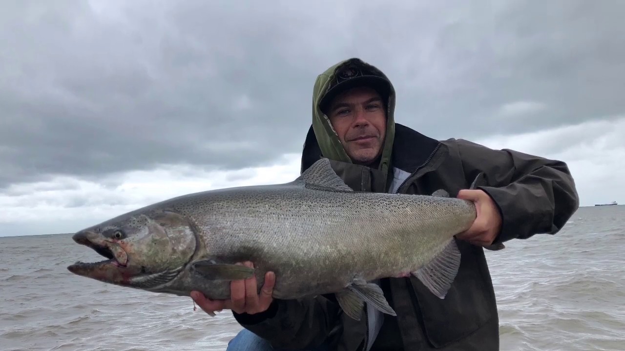 Pier fishing Lake Ontario for salmon