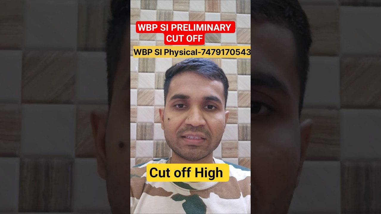 WBP SI Preliminary Cut Off 2025 #wbpsi