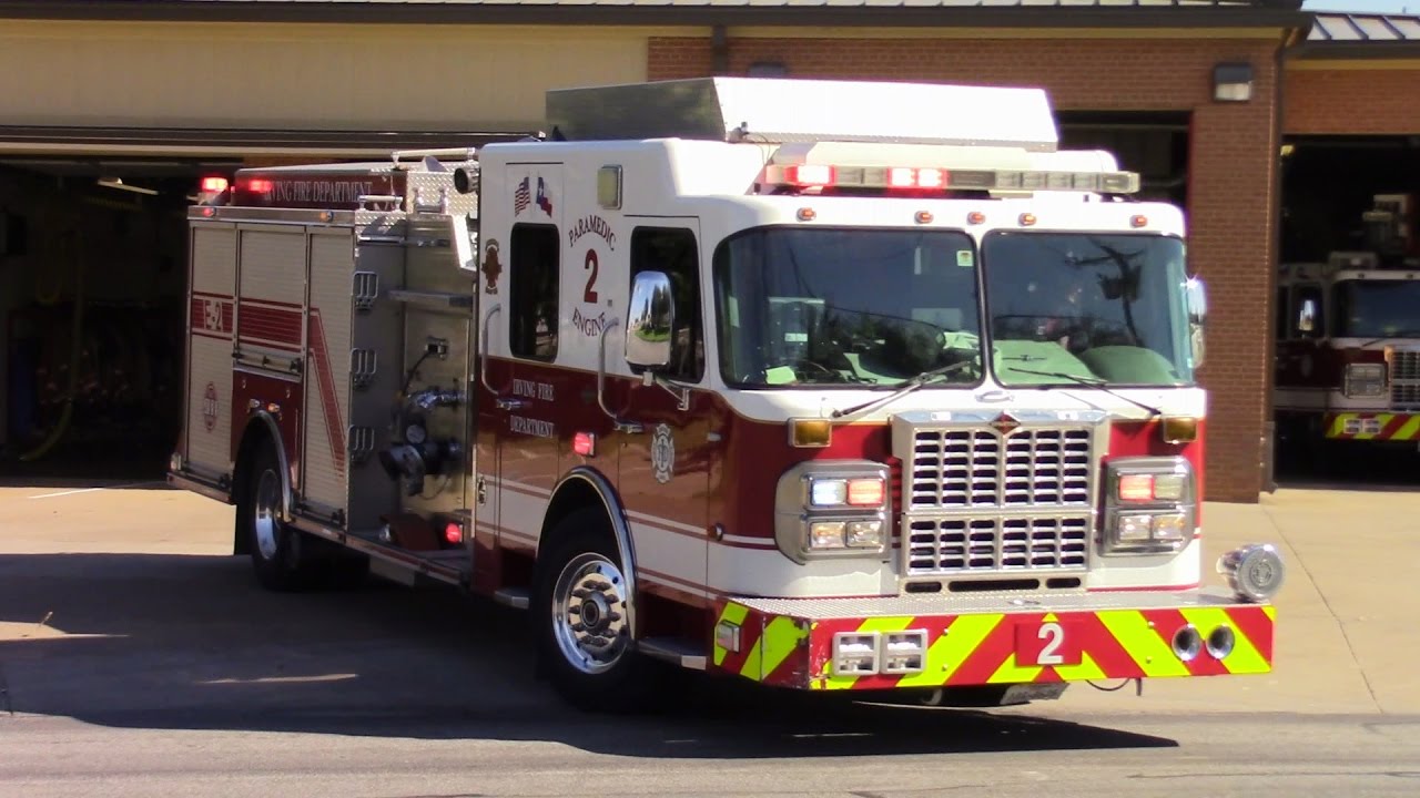 Irving Fire Dept. Engine 2 & Medic 2 Responding