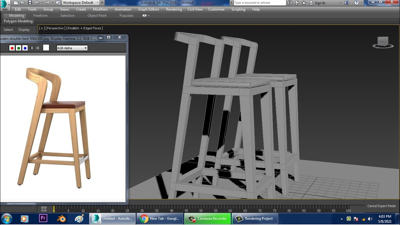 3dsMax Tutorials, Tutorial on Modeling a Stylish Bar Chair in 3dsmax