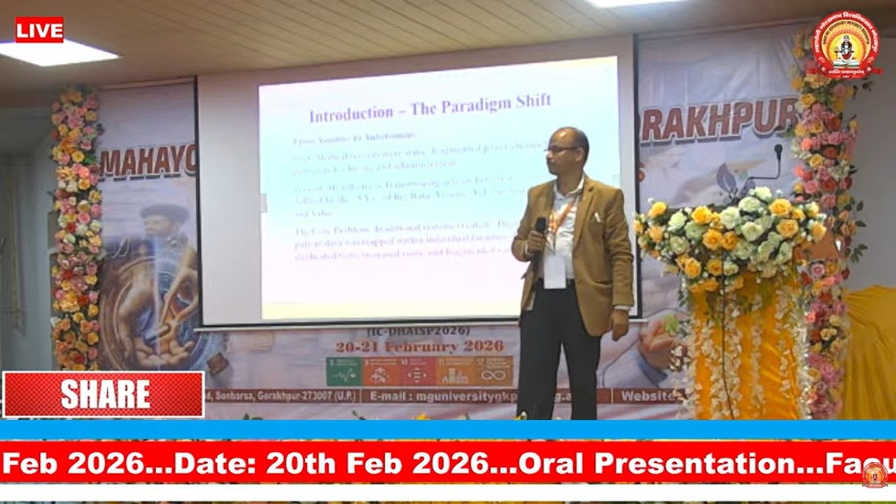 20th Feb 2026 | PHARMAFUTUREX - 2026 International Conference | Oral Presentation | Pharmacy College
