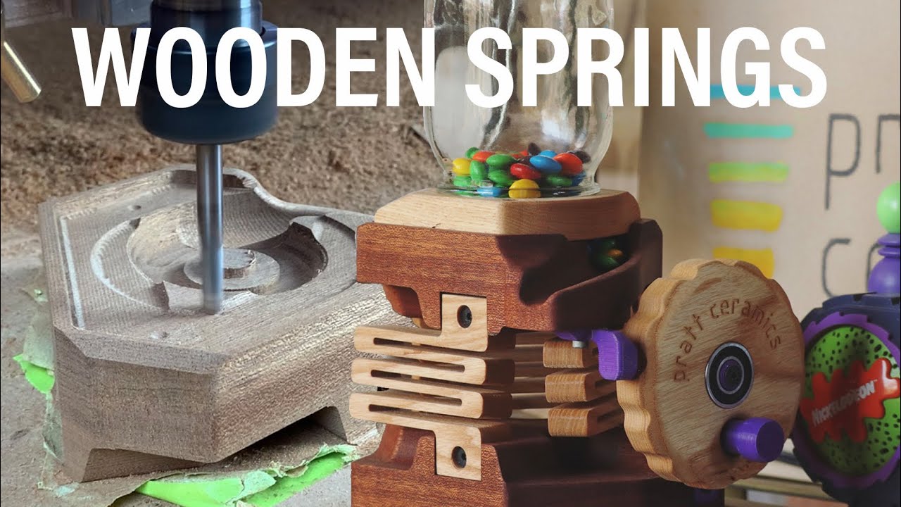 Candy dispenser with wooden springs | PrintNC cnc router and 3d printing project