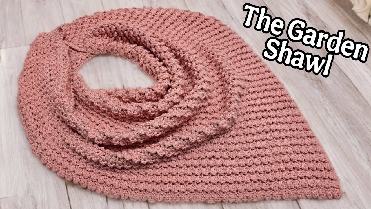 Crochet Easy 2 Row Repeat Garden Shawl Wrap Tutorial