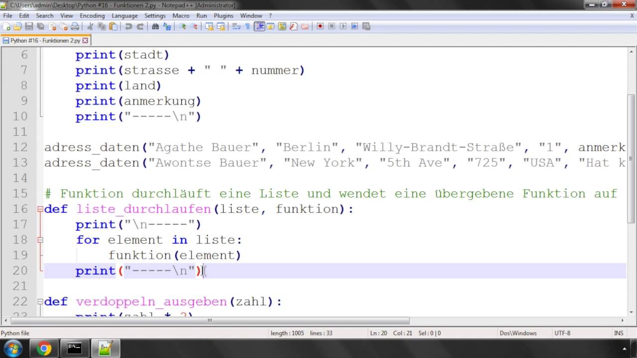 Python Crashkurs für Anfänger #16 | Funktionen für Fortgeschrittene