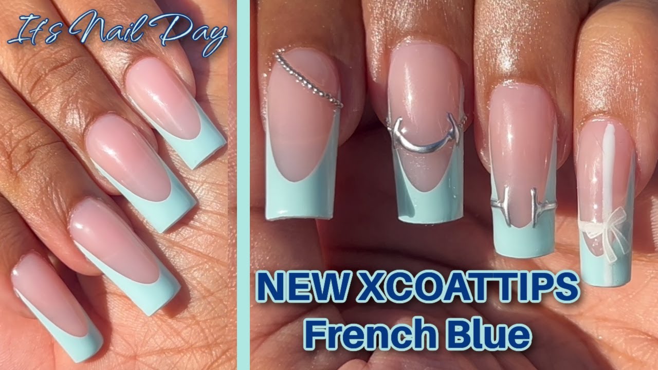 NEW BTARTBOX XCOATTIPS French Blue 💙 Easy Nail TUTORIAL Tiffany & Co Inspired Nail Art Design 💅🏽