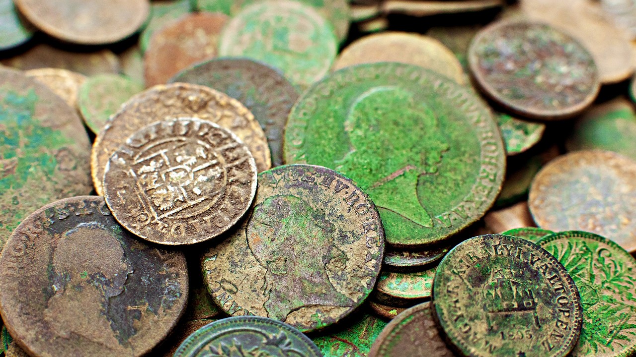 50 Old Coins of the 17th-19th Centuries Restoration and Preservation