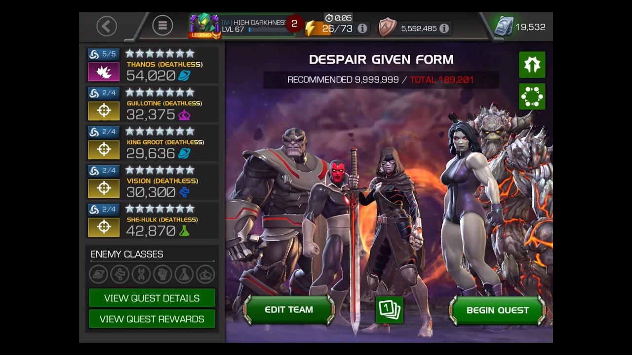 MCOC Deathless Team (#Villains) vs Abyss