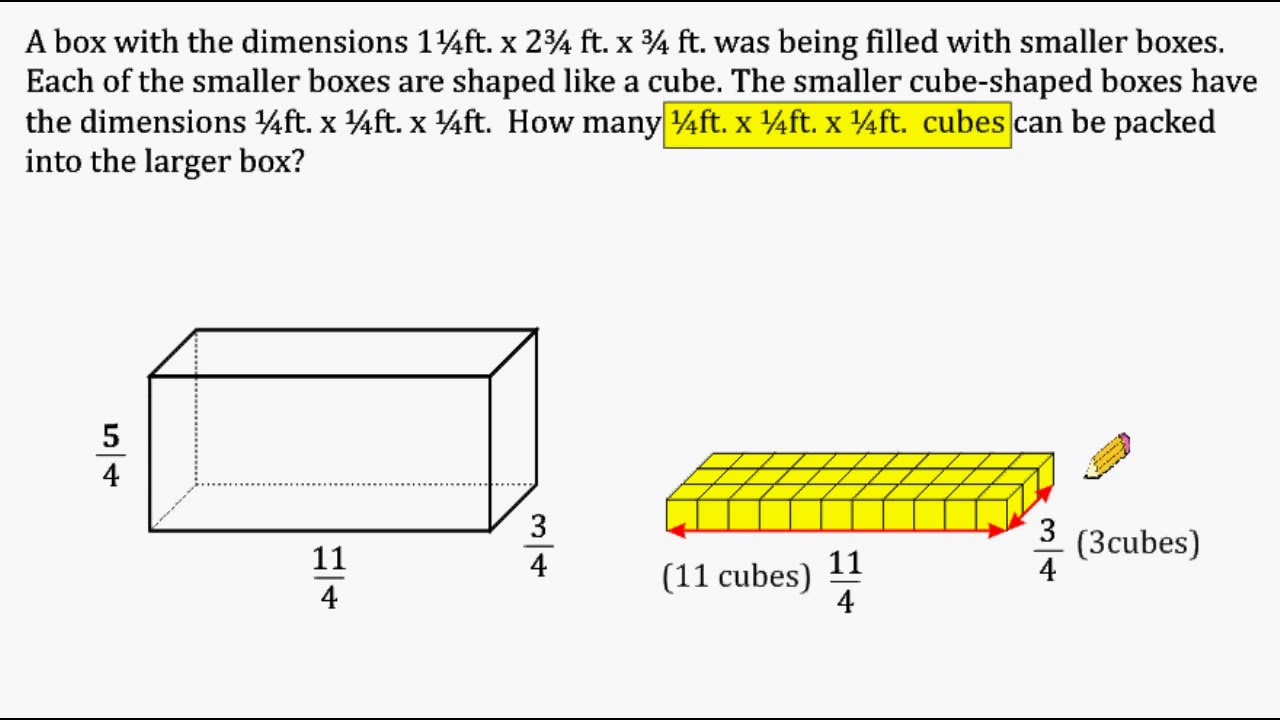 Volume Word Problem - Packing Cubes Into A Rectangular Prism