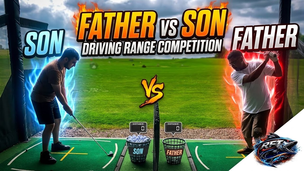 #fyp Driving range competition father vs son #golf #drivingrange 