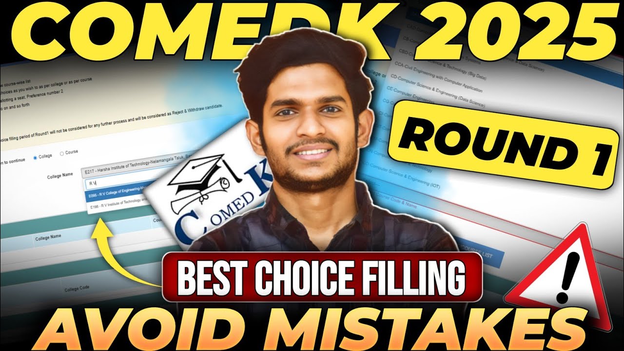 COMEDK 2025 Choice Filling 5 Big Mistakes You MUST Avoid | Step-by-Step Guide | CSE at 1 Lakh Rank 🔥