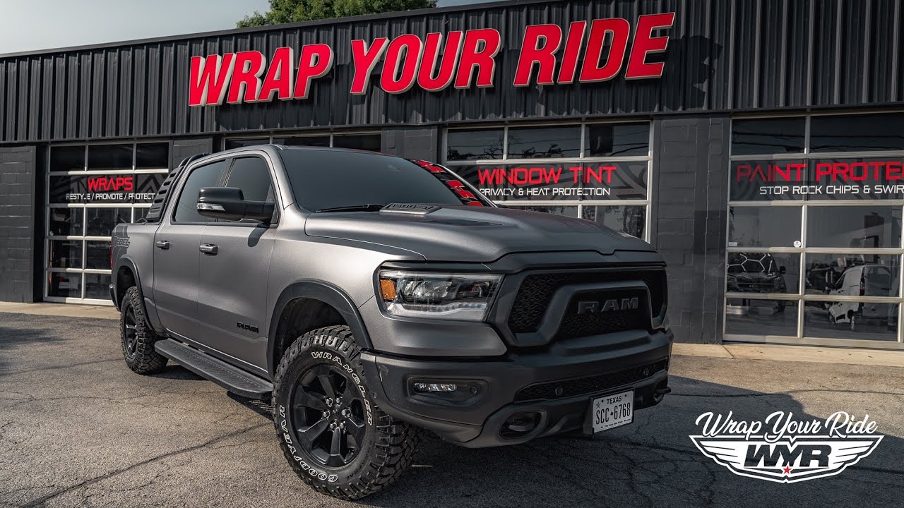 Dodge Ram Rebel Satin Dark Gray Vinyl Wrap Install ASMR! [4K 60FPS]