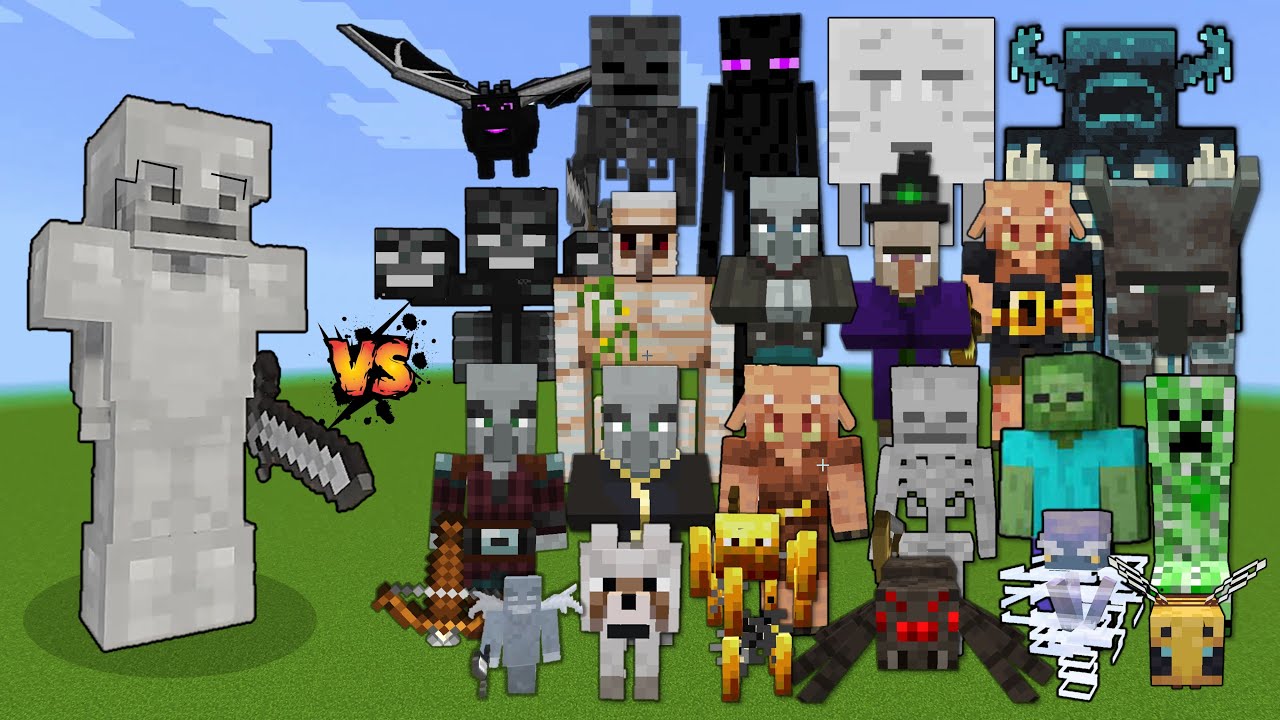 Skeleton with Iron Armor & Iron Sword vs Every mob in Minecraft - Minecraft Mob Battle