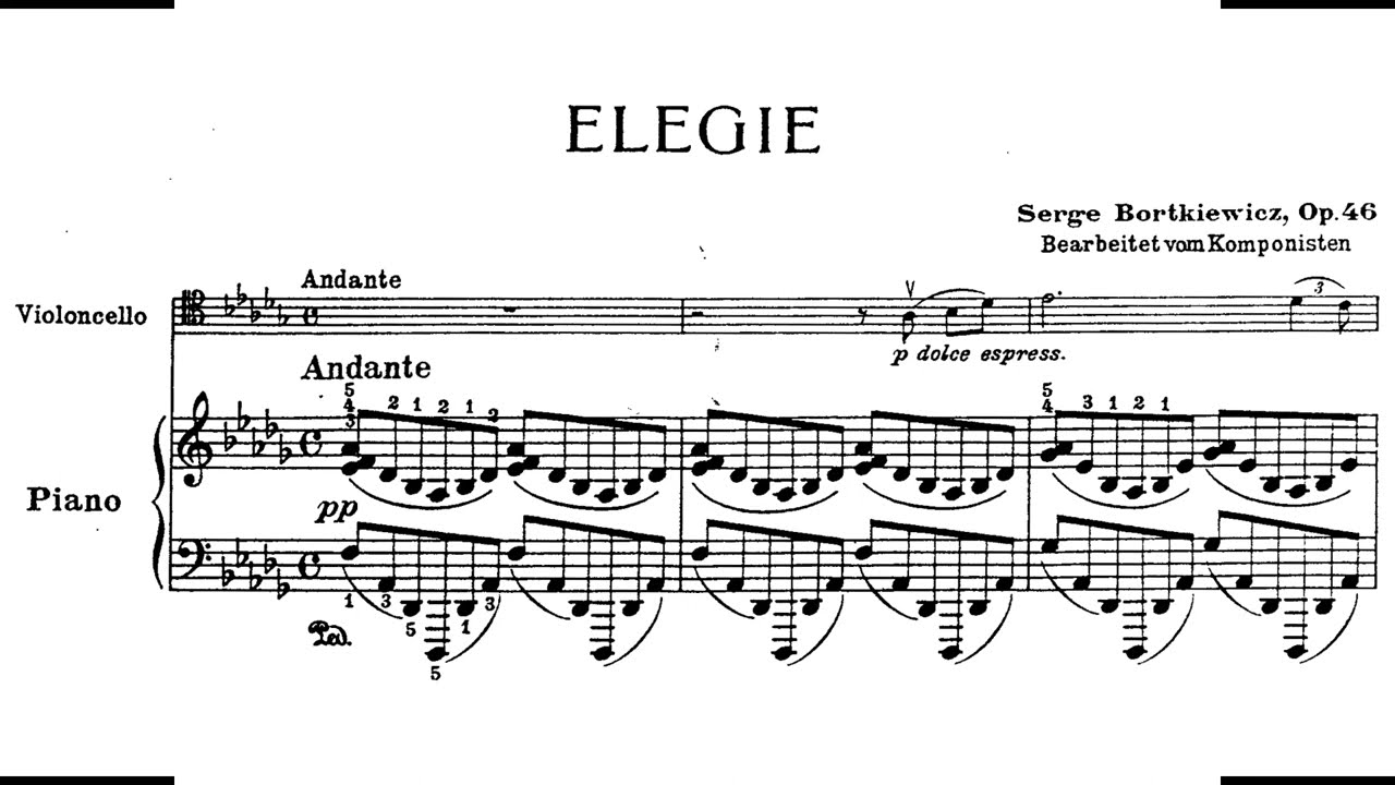 Sergei Bortkiewicz - Elegie for Cello and Piano, Op.46 (Benesch, Valenzi) (1931)