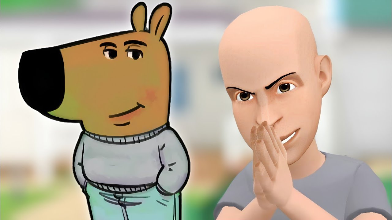 classic caillou becomes a Chill Guy/ ungrounded
