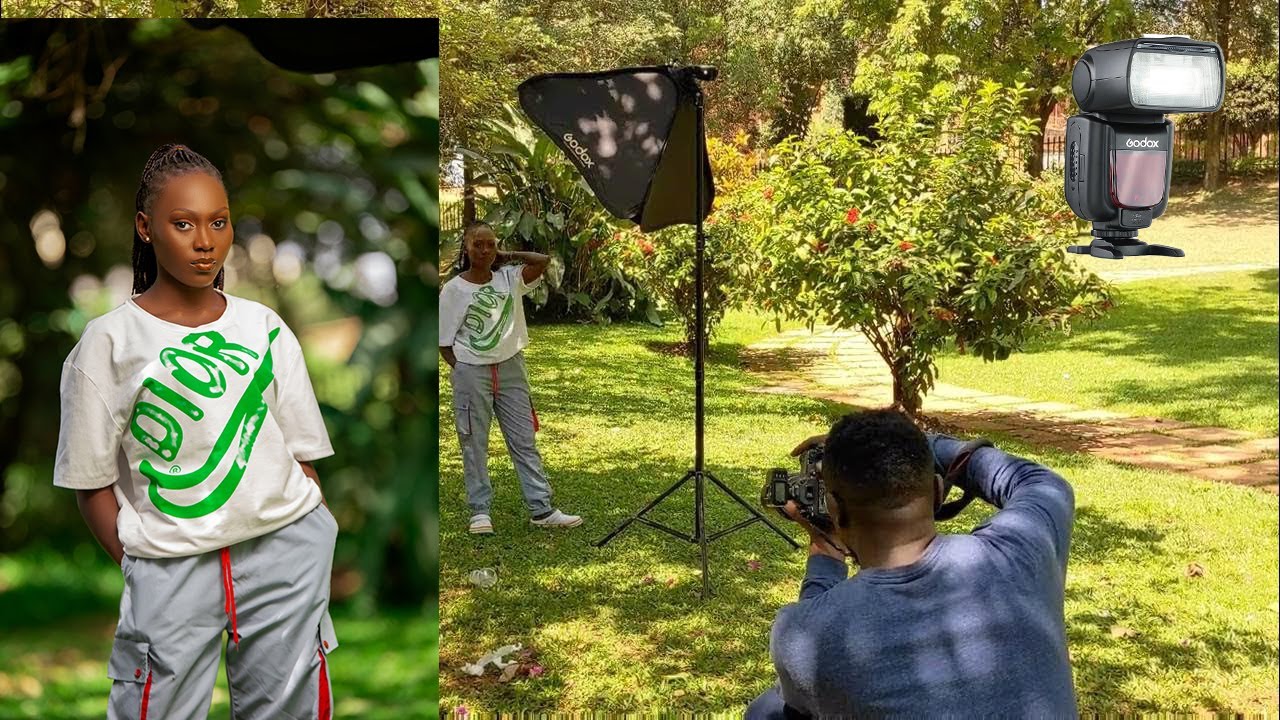 OUTDOOR PHOTOSHOOT USING A SPEEDLIGHT BTS | Camera settings  & Lighting Tips | Canon 6D, Godox TT600