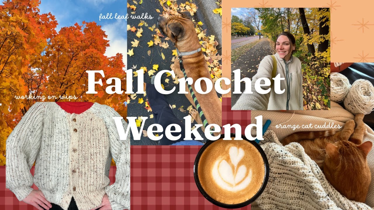 Spend a chatty weekend with me! Crocheting, reading, leaf peeping, and lattes🧡☕️🍁🧶