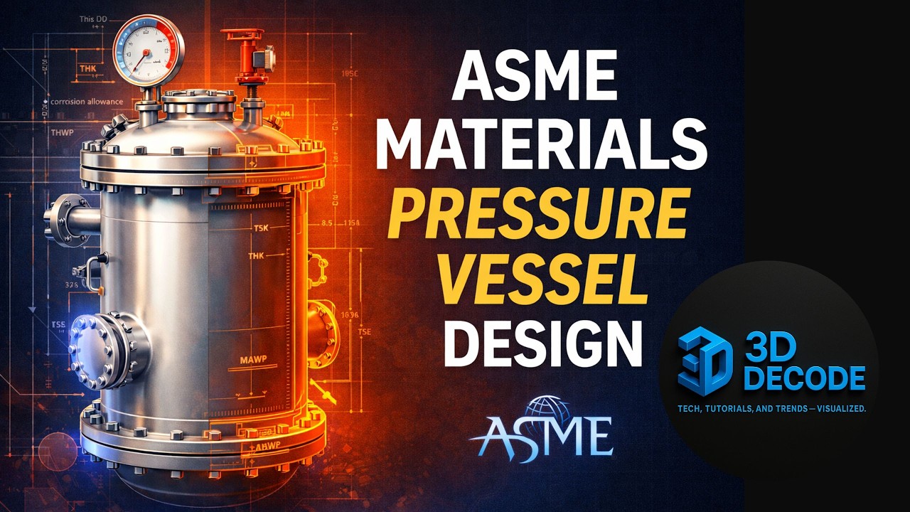 ASME Materials & Pressure Vessel Design | Section II Explained with Real Example | 3D DECODE