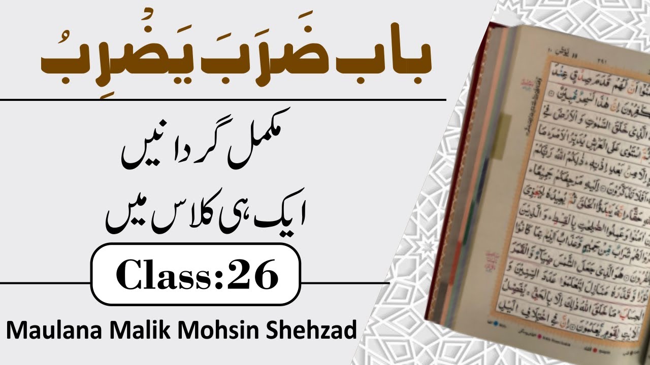 Ilm Ul Sarf Class 26\\ باب ضرب یضرب \\ Moulana Malik Mohsin Shehzad