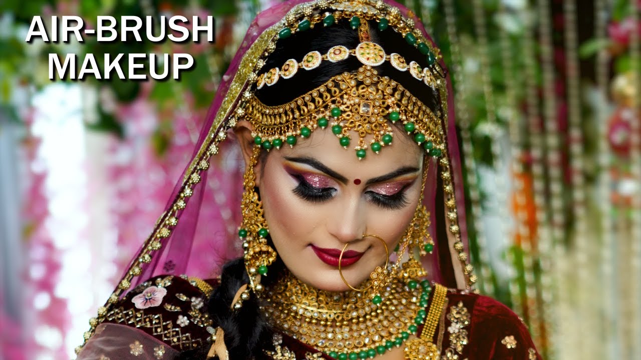 एयरब्रश ब्राइडल मेकअप ट्यूटोरियल | प्रभा मेकओवर | Hindi Bridal Makeup Tutorial