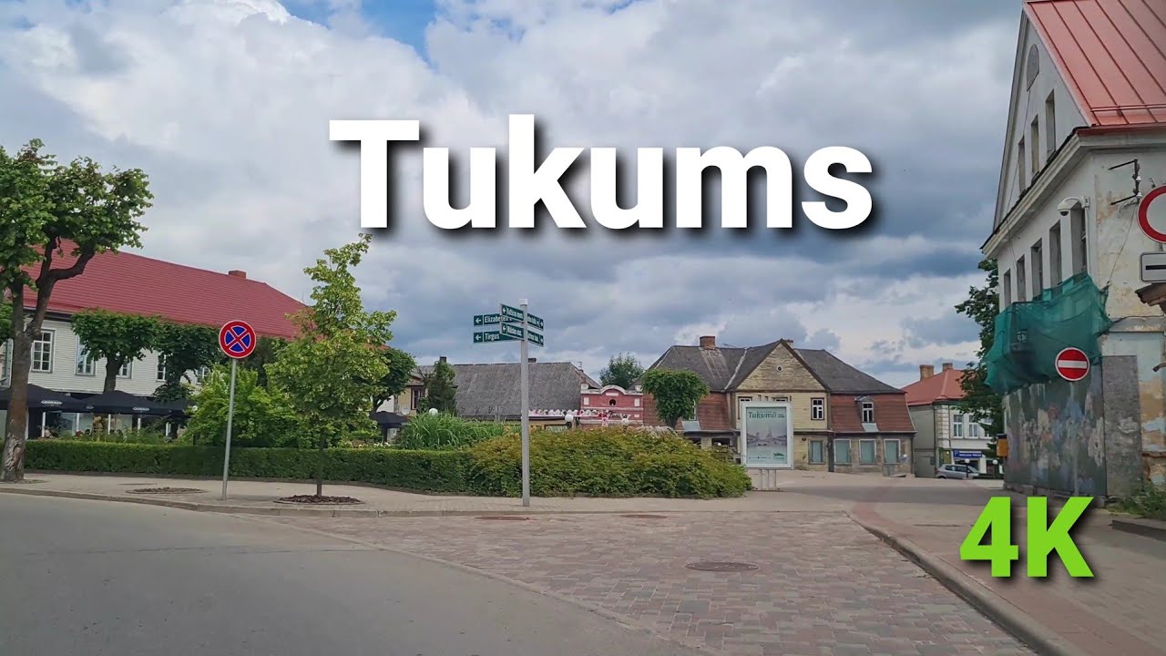 4k Driving in Tukums. Latvia. European city. Latvija. Braukšāna Tukumā.