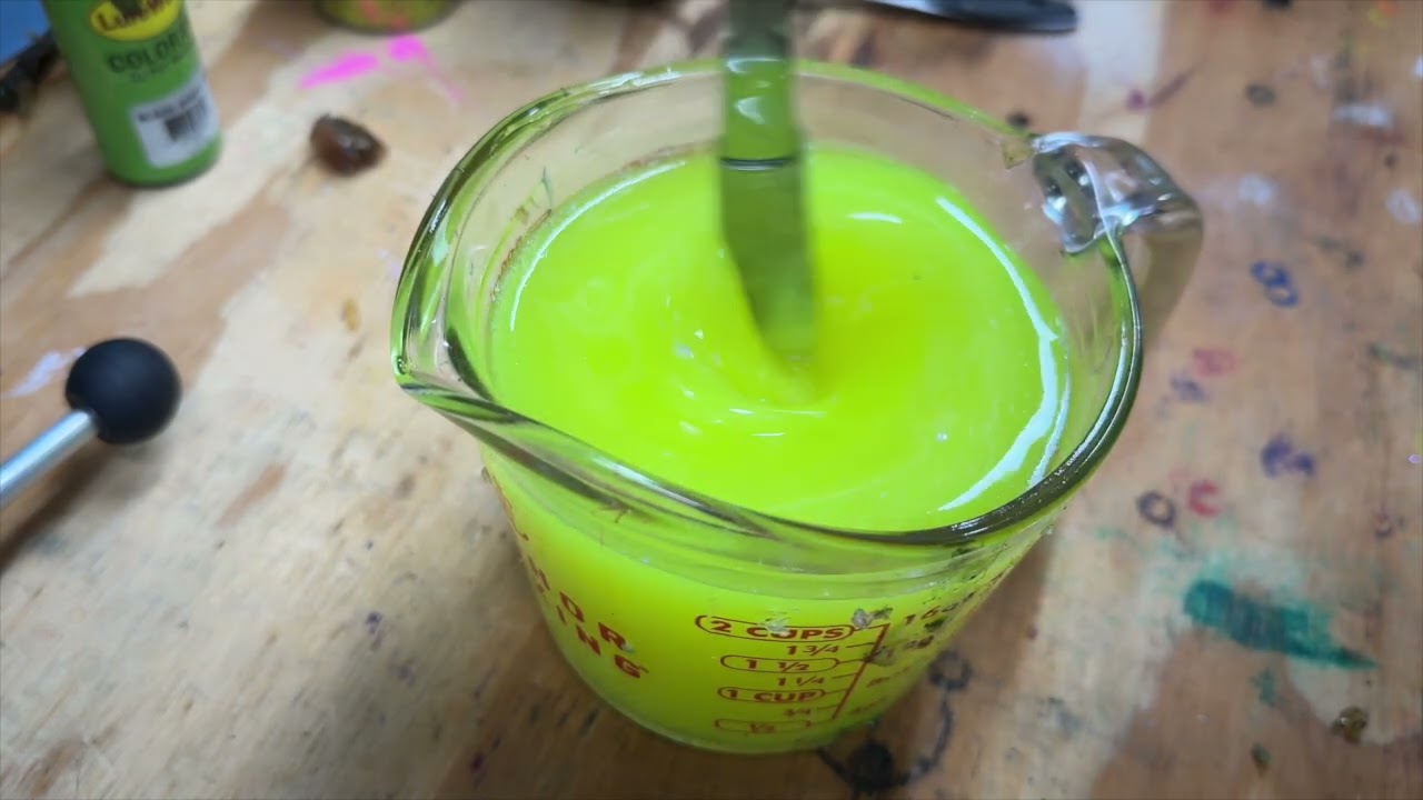 Pouring Custom Bass Baits – Chartreuse With a Little Purple