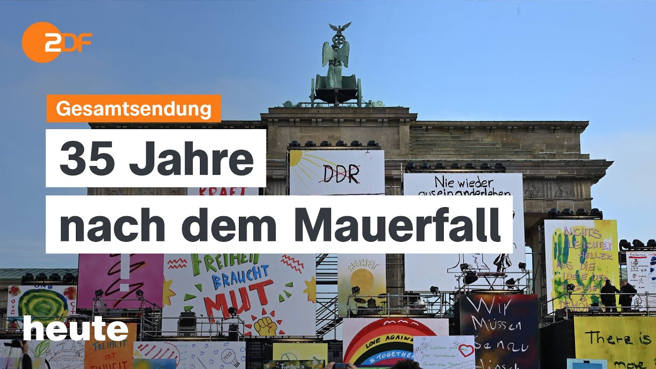 heute 19:00 Uhr vom 09.11.2024 35 Jahre Mauerfall, Neuwahlen, Aufr&auml;umarbeiten nach Flut in Spanien