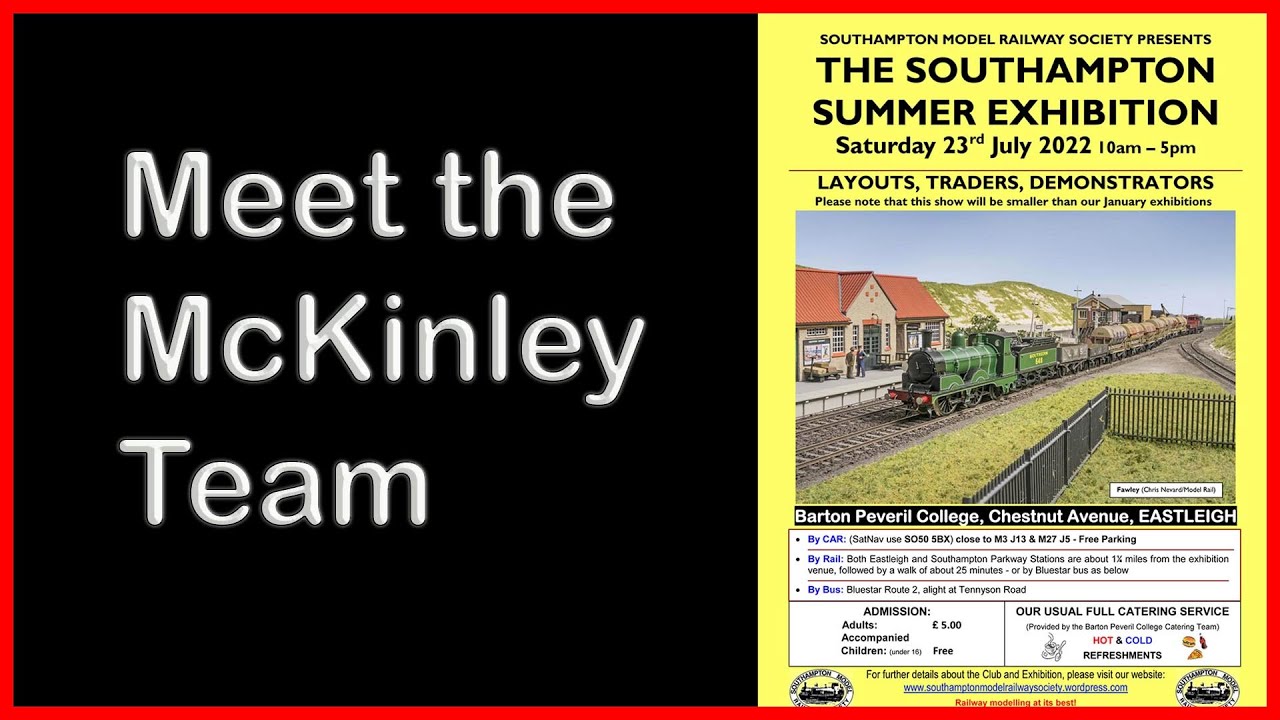 Meet the McKinley Team at the Southampton Model Railway Show,  Saturday 23rd July 2022