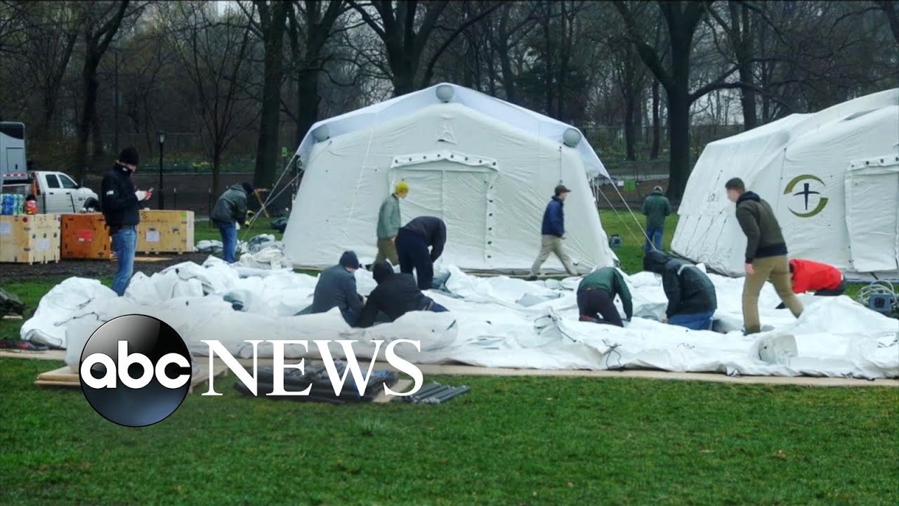 Surreal snapshots of field hospitals being built in NYC&rsquo;s Central Park