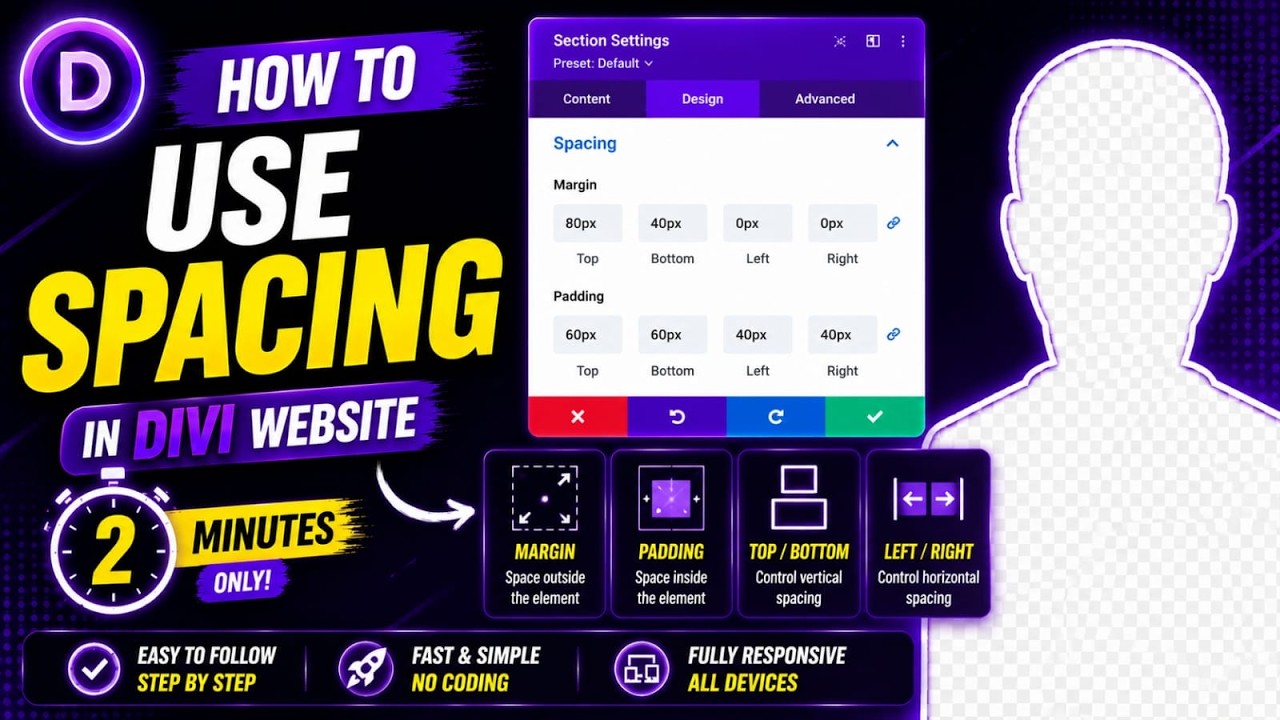 How to use spacing in divi wordpress website only just in 2 minutes?