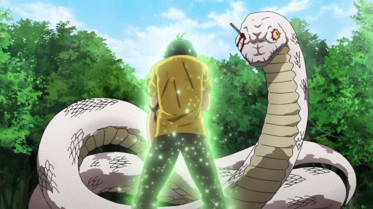 Usato fights the demon snake [The Wrong Way To Use Healing Magic]