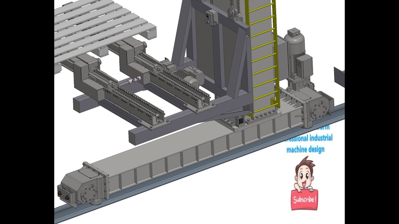 stacker crane-warehouse stacker-industrial 3D model : machine-world.net P864