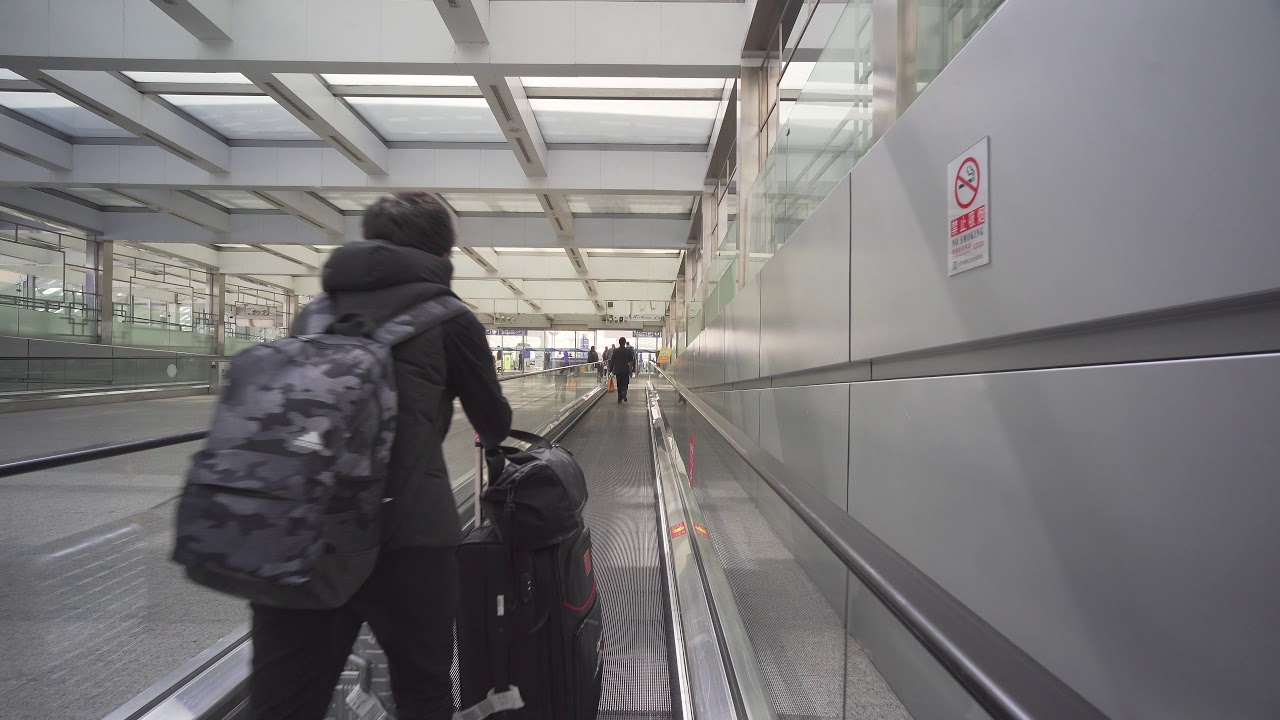 China, Beijing Capital International Airport, 2X moving sidewalk