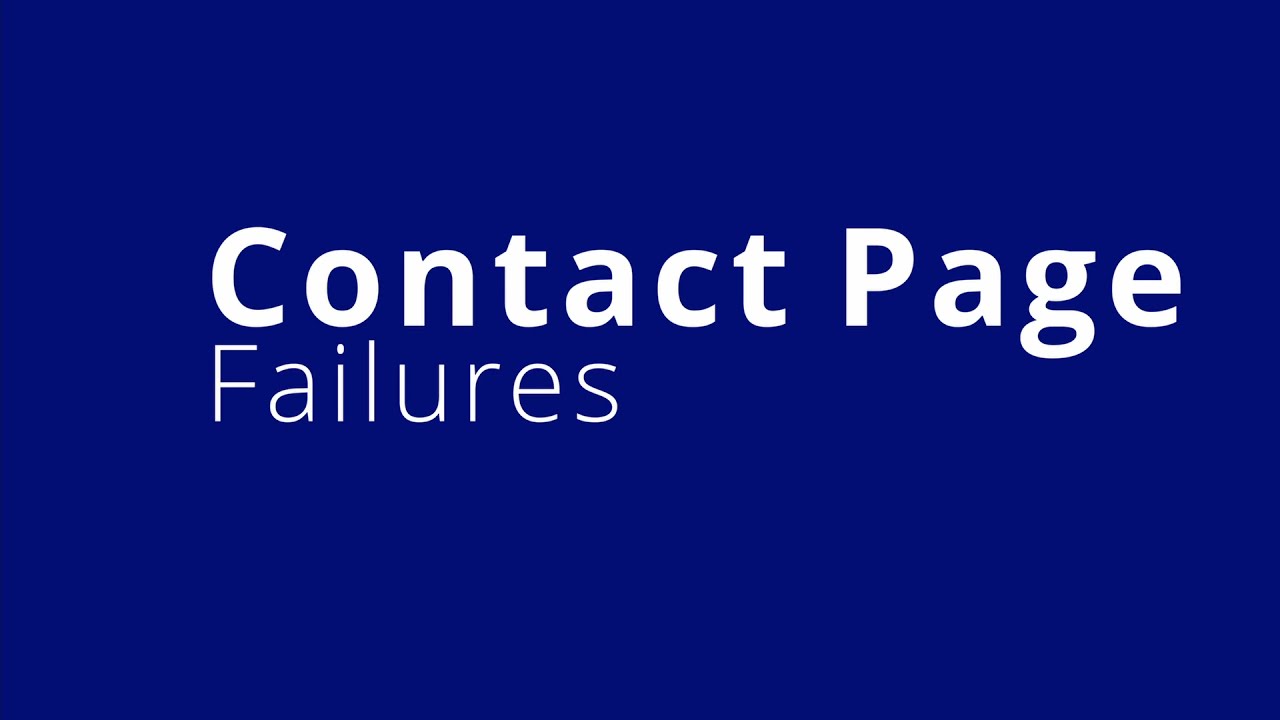 Contact Page Issues | SEO