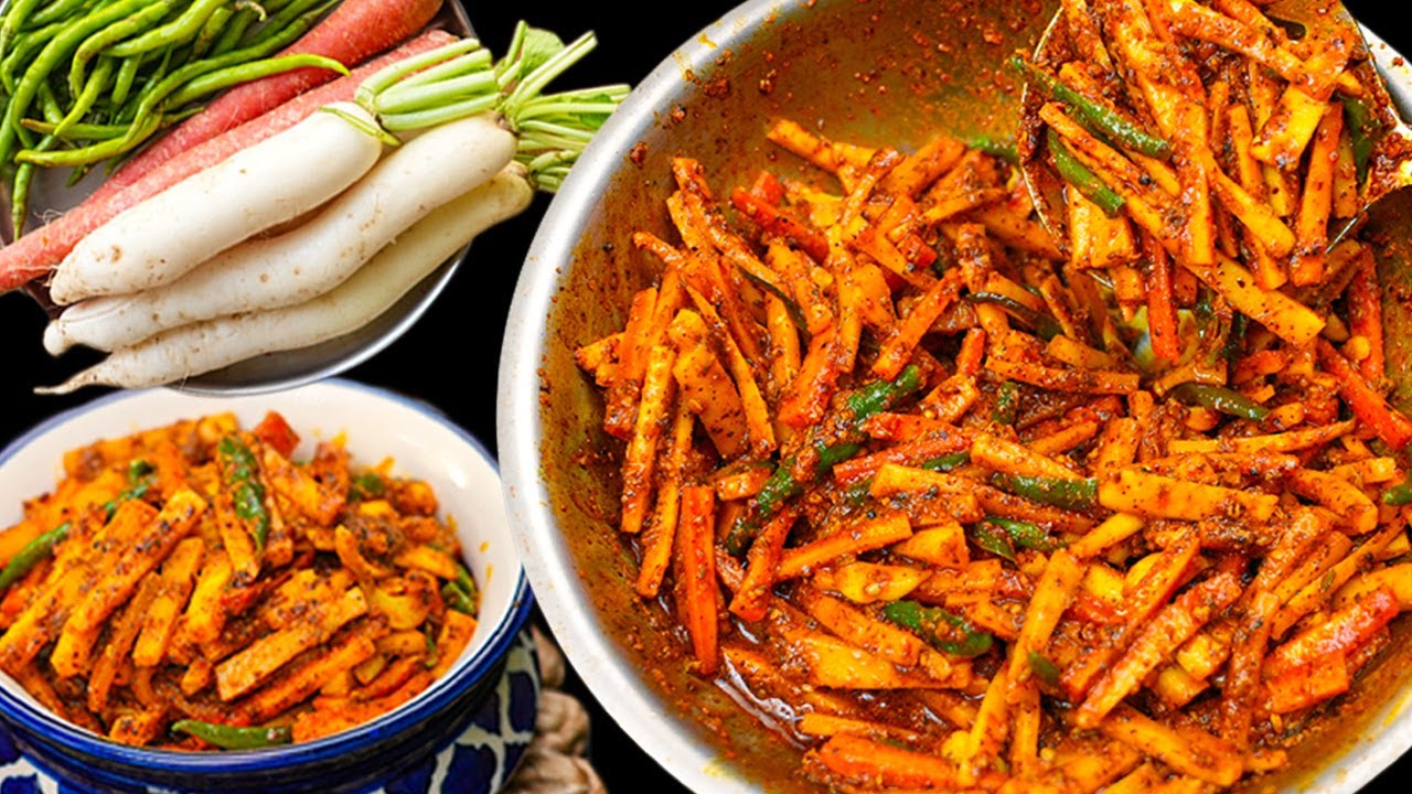 सिर्फ १५ मिनट में मूली गाजर का अचार बिना घूप में सुखाये | Mooli ka achar | Gajar Mooli Achar Kabita