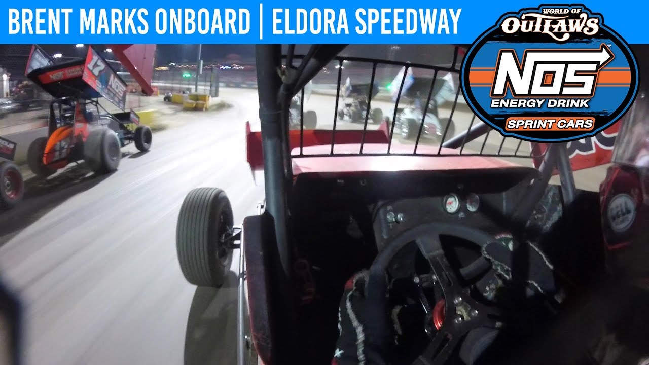 World of Outlaws NOS Energy Drink Sprint Cars Brent Marks Eldora Speedway July 20, 2019 | ONBOARD