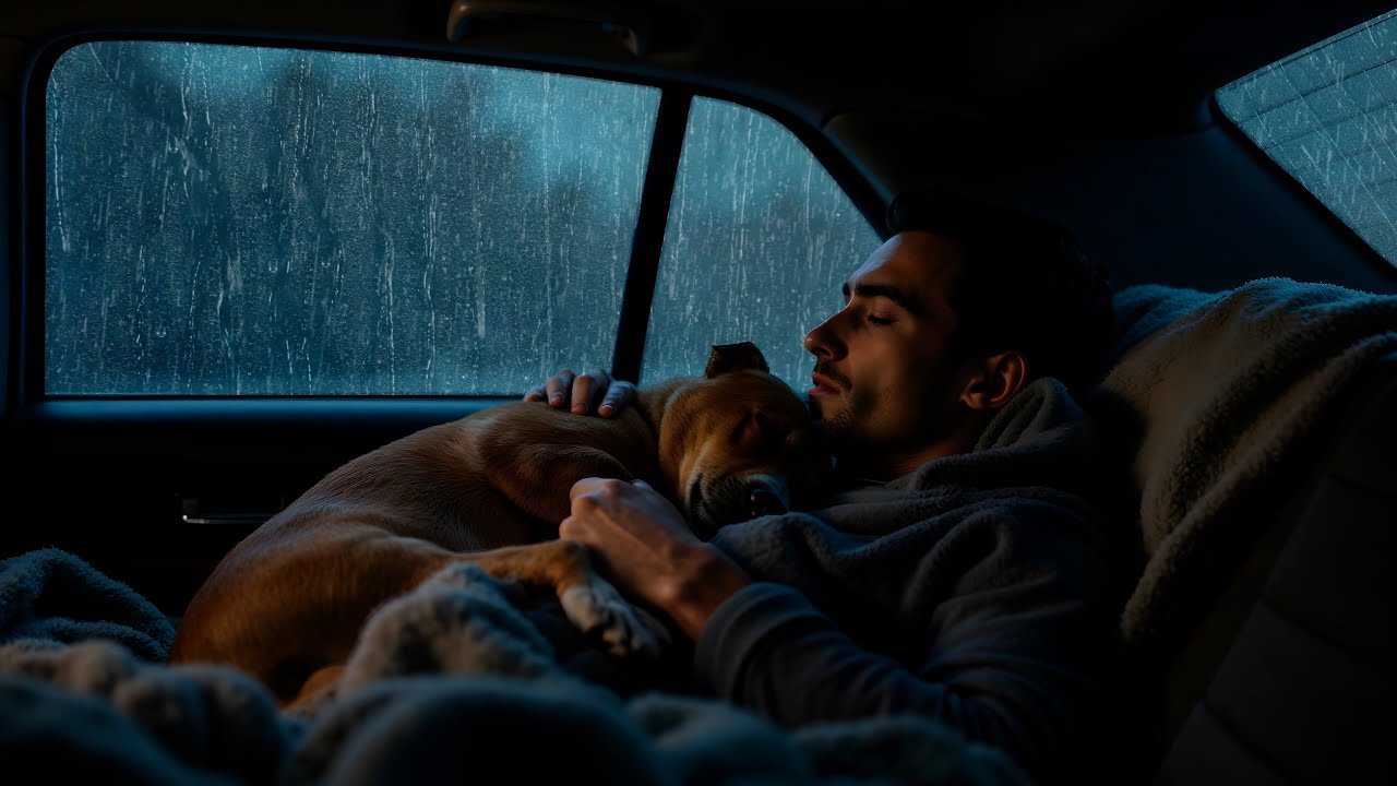 Calm Within Heavy Rain in a Car | Gentle Piano Ambience for Deep Sleep and Focus