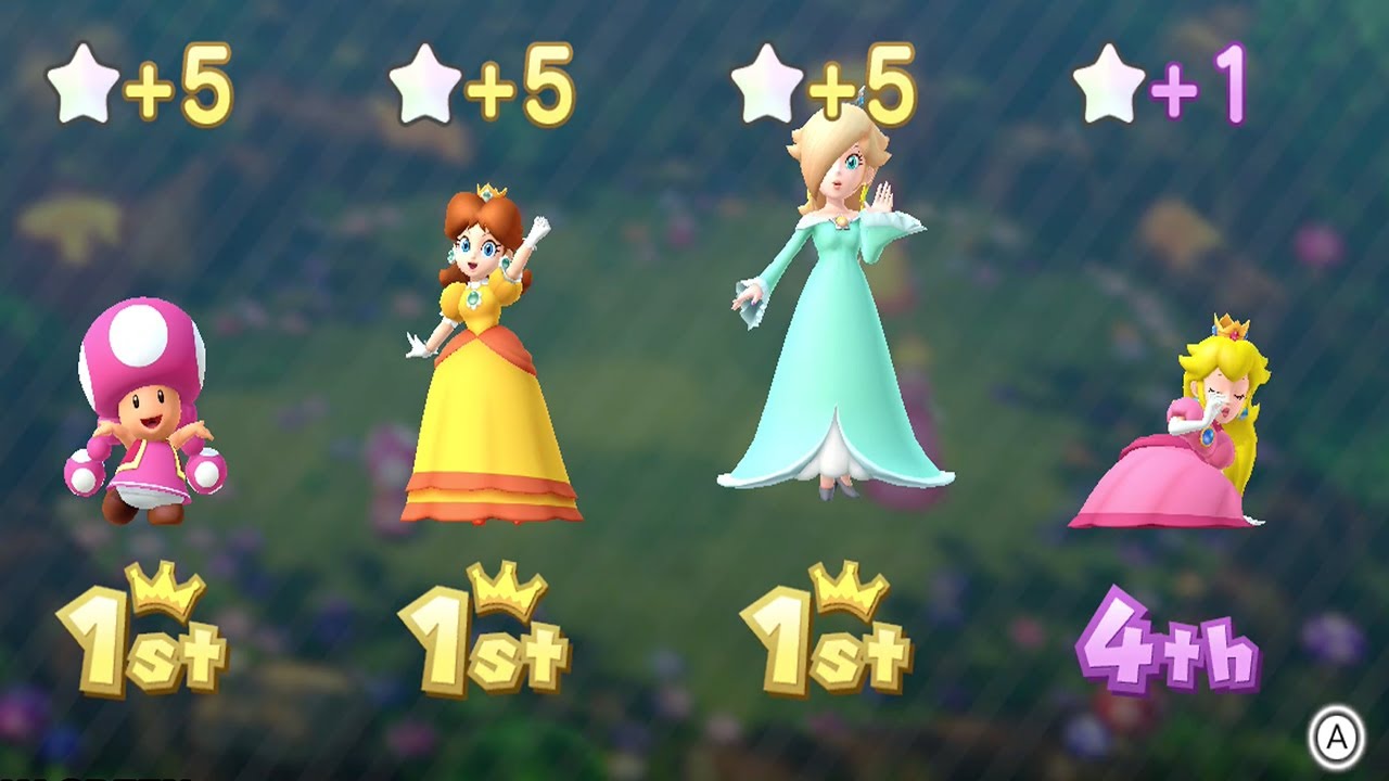 Mario Party 10 - Haunted Trail - Toadette vs Daisy vs Rosalina vs Peach (Very Hard)