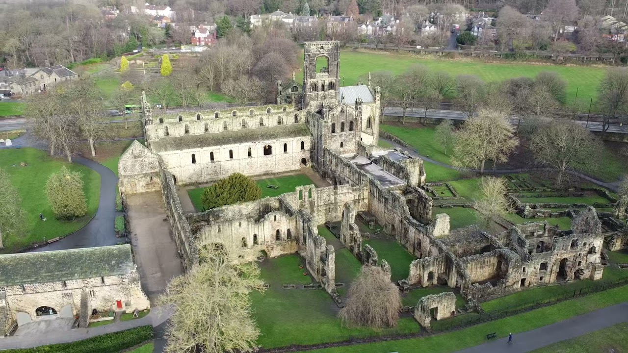 Kirkstall Abbey by Air. DJI Mavic Mini 2 Aerial Drone Footage in HD