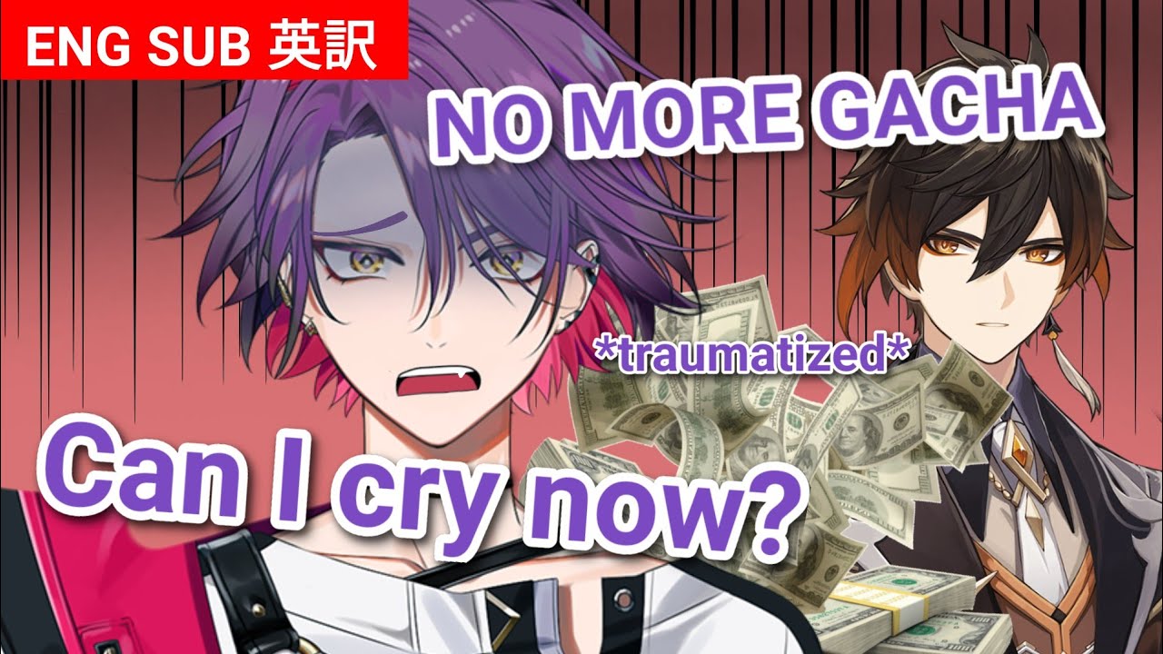 Hibari being overdramatic pulling gacha