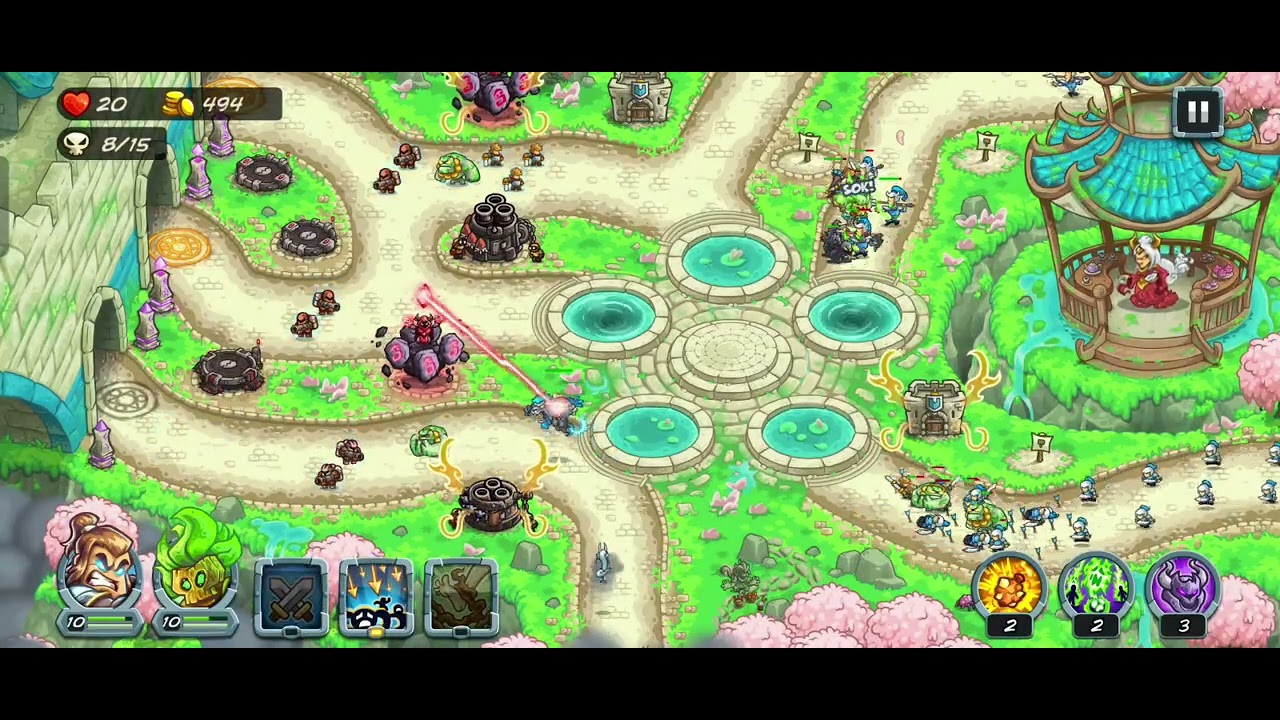 The Eye Of The Storm Campaign Stage (without dlc towers and heroes, and paid towers and heroes)