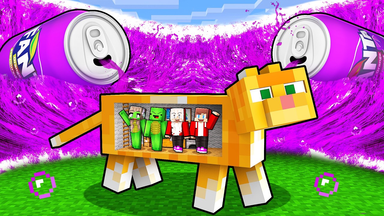 FANTA TSUNAMI vs. Mikey Family & JJ Bunker Family in CAT - Minecraft (Maizen)