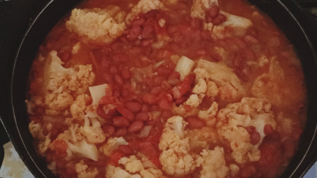 آموزش پخت لوبیا با گل کلم خورش گل کلم لوبیا خیلی خوشمزه 🤩🤩