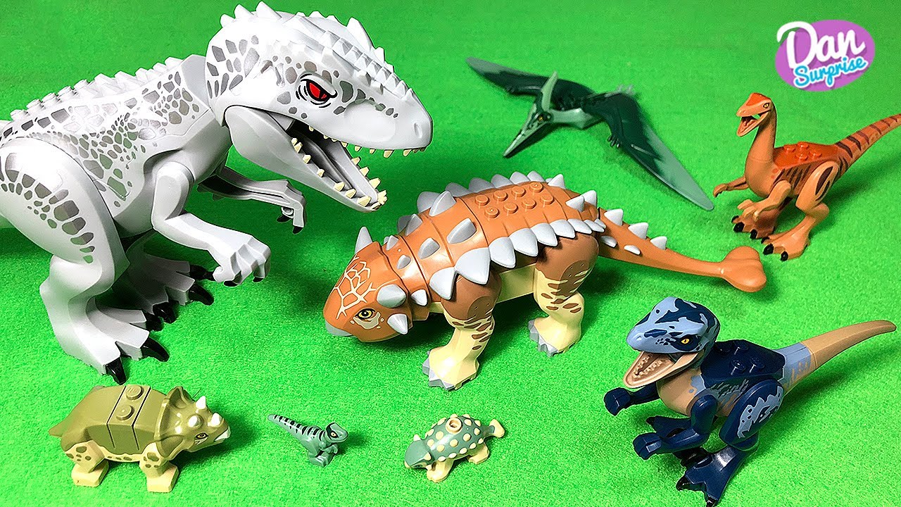 7 NEW LEGO JURASSIC WORLD DINOSAURS Toys! - INDOMINUS REX, ANKYLOSAURUS, GALLIMIMUS