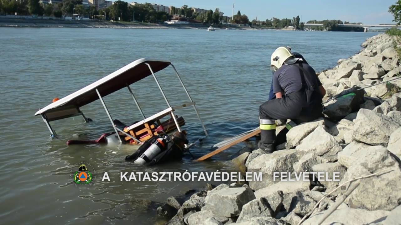 Dunába csúszott elektromos kisautó műszaki mentése | TŰZOLTÓK BEVETÉSEN